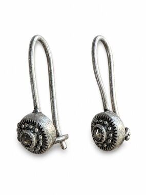 Vintage Sterling Silver Marcasite Leverback Earrings
